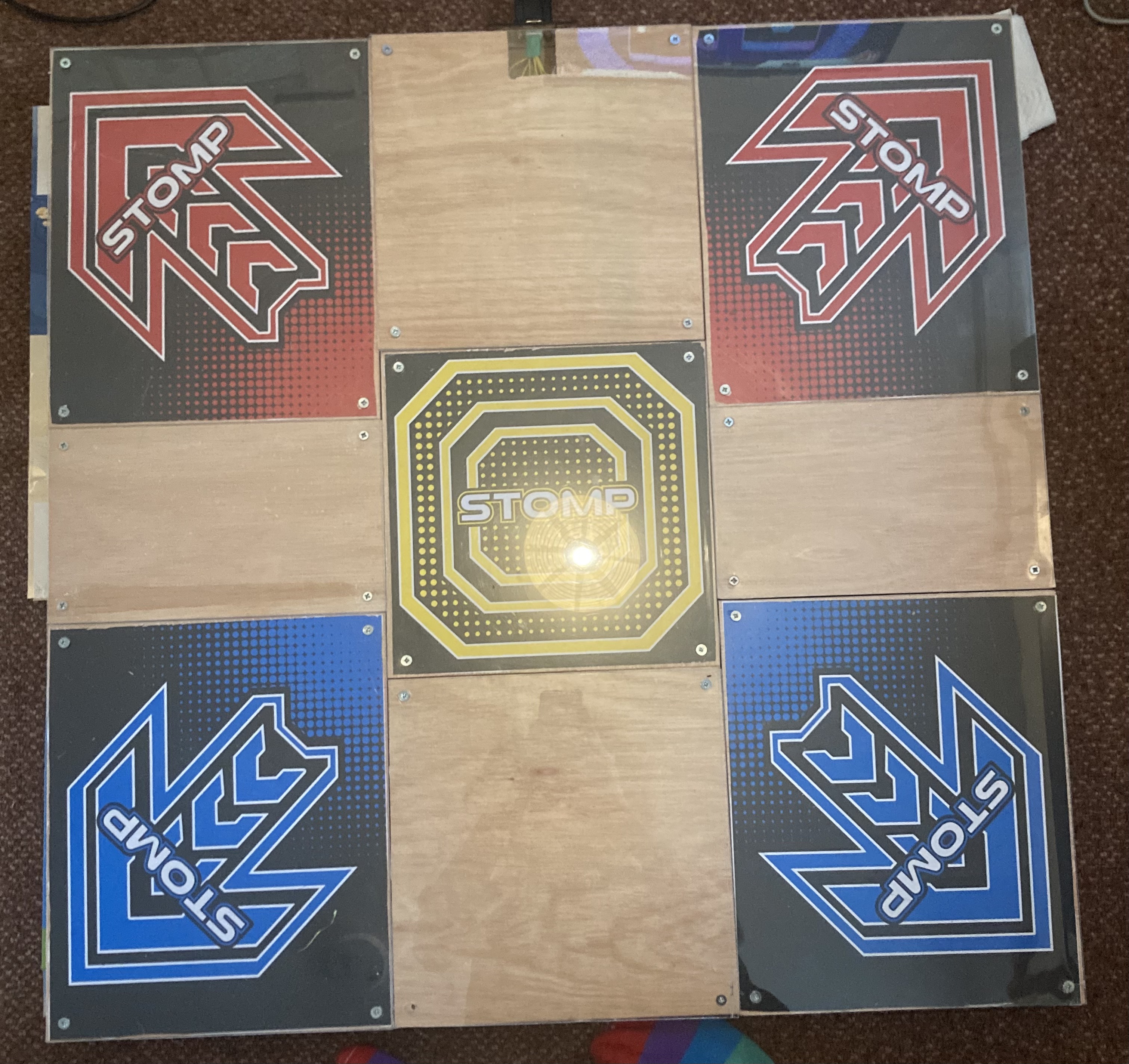 a completed DIY Dance pad